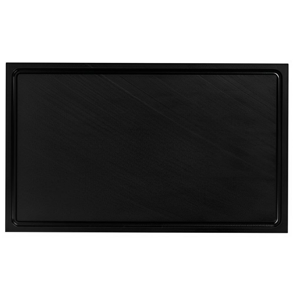 CUTTING BOARD BLACK 50X30X2CM W/RUBBER FEET AND JUICE DRAIN