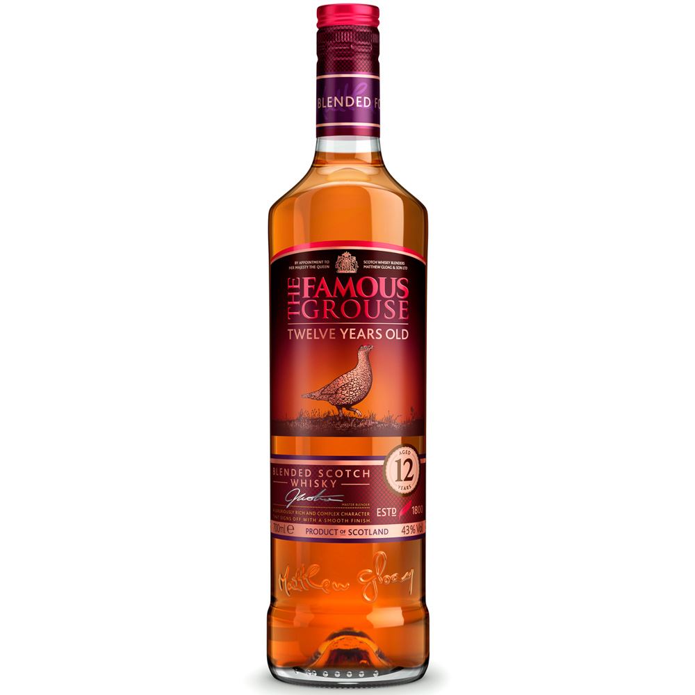 WHISKY BLENDED FAMOUS GROUSE 12 ANOS ESCÓCIA 70CL